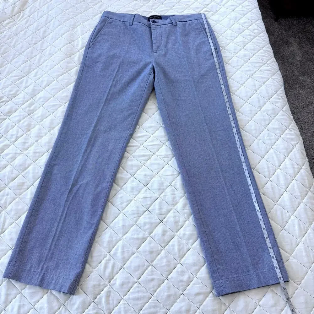 Banana Republic Aiden Fit Men’s Dress Pants 32x34 Blue Chambray 100% Cotton